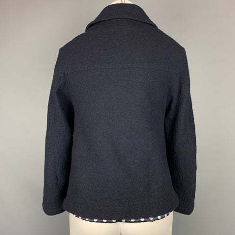 COMME des GARCONS TRICOT Size S Navy Textured Wool Jacket