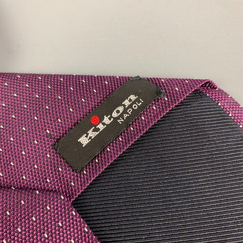 KITON Burgundy White Dots Silk Tie