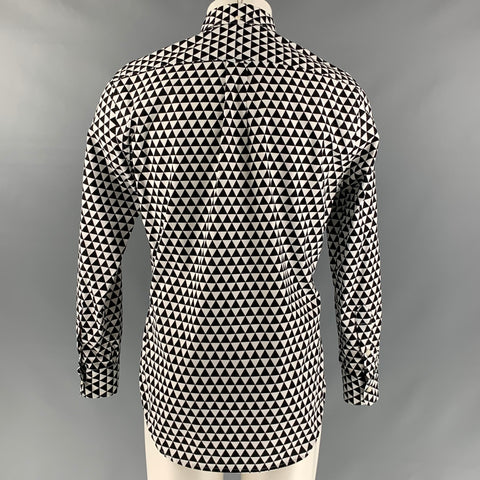 GITMAN BROS Size M Black & White Triangle Cotton One pocket Long Sleeve Shirt