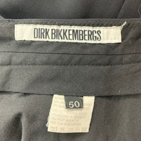 DIRK BIKKEMBERGS  Size 40 Black Solid Wool  Elastane Notch Lapel Suit