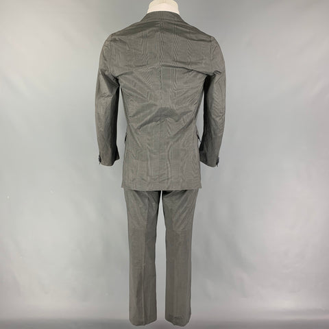 PAUL SMITH Size S Gray Glenplaid Cotton Silk Notch Lapel Suit