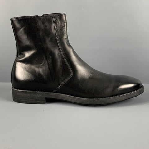 TO BOOT NY Size 9 Black Solid Leather Side Zipper Boots