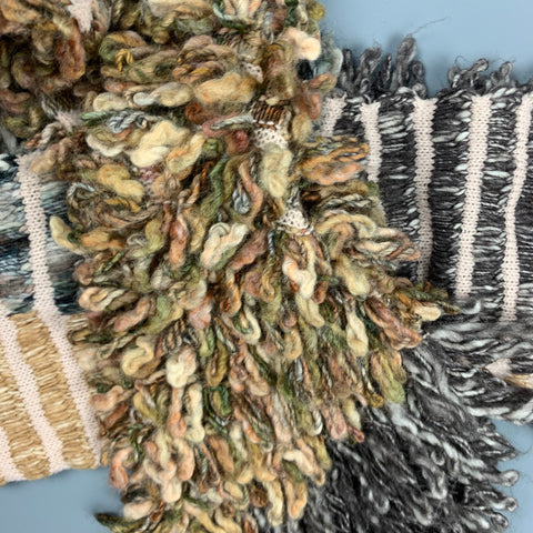MISSONI Taupe & Grey Textured Knitted Rayon Blend Scarf