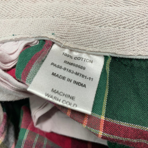 TODD ​​SNYDER Taille XL Ensemble en coton à carreaux vert rouge