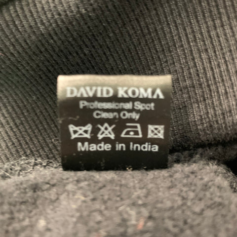 DAVID KOMA Size XS Black Cotton Embroidered Sweatshirt Pullover