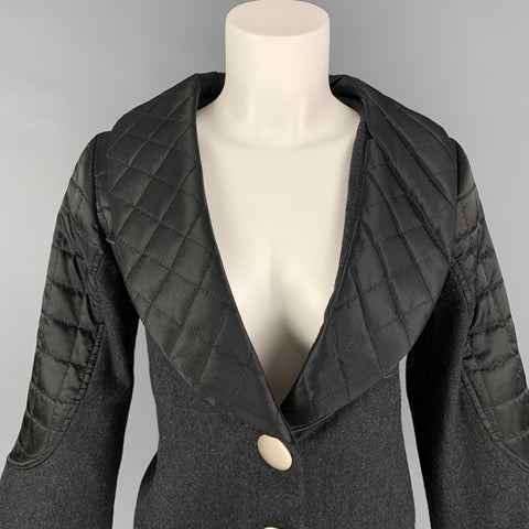 MARC by MARC JACOBS Size 2 Grey Wool Black Quilted Jacket