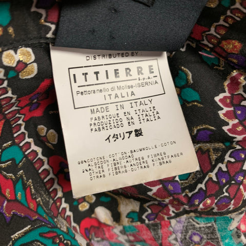 JUST CAVALLI Size XXL Multi-Color Print Cotton Blend Button Up Long Sleeve Shirt