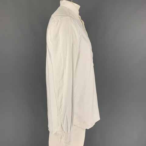 GITMAN BROS Size L White Oxford Cotton Long Sleeve Shirt