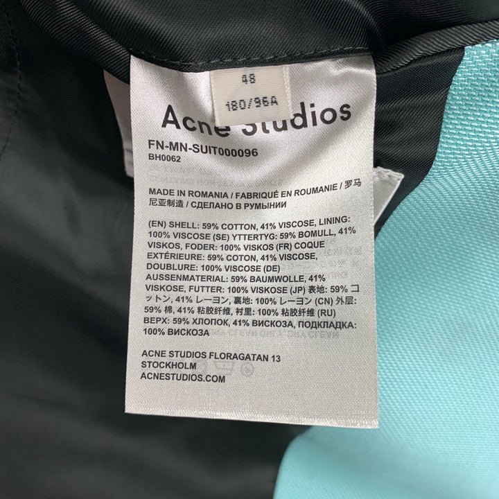 ACNE STUDIOS Size 38 Light Blue Woven Cotton Viscose Sport Coat