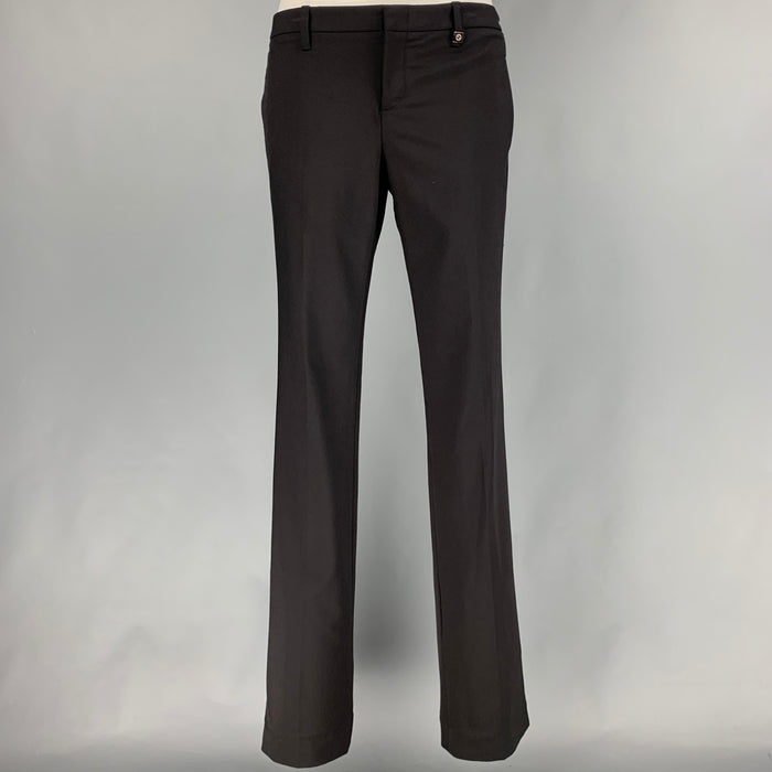 GUCCI Size 6 Black Polyamide Elastane Flat Front Dress Pants