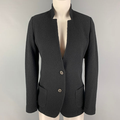 FALCONERI Chaqueta cruzada de lana negra talla S