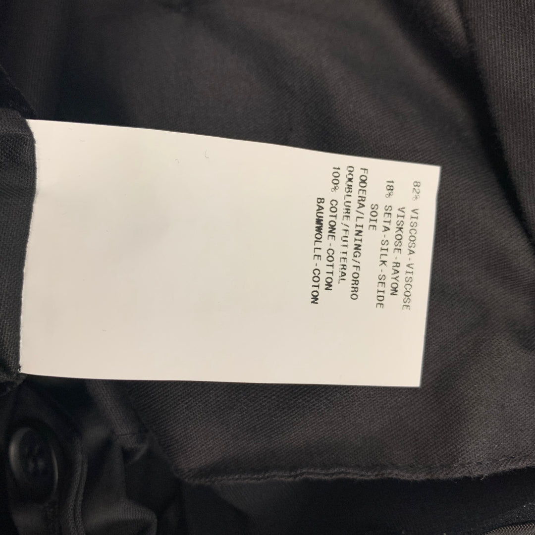 EMPORIO ARMANI Size 30 Black Velvet Viscose Silk Wide Leg Dress Pants