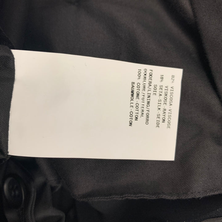 EMPORIO ARMANI Size 30 Black Velvet Viscose Silk Wide Leg Dress Pants