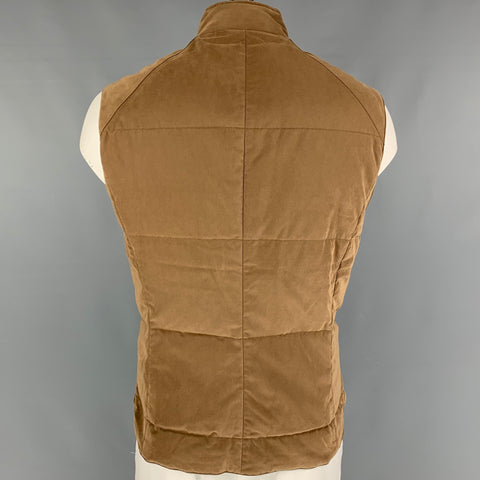 BRUNELLO CUCINELLI Size XL Brown Quilted Polyester Nylon Vest