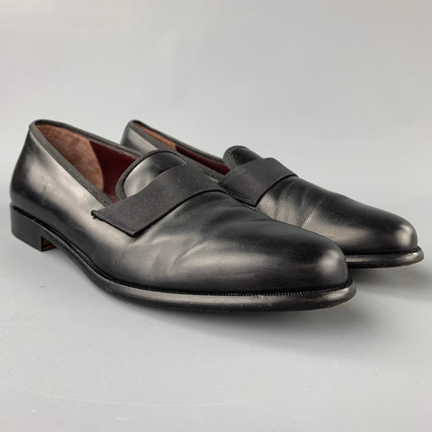 SALVATORE FERRAGAMO Size 11 Black Leather Slip On Loafers