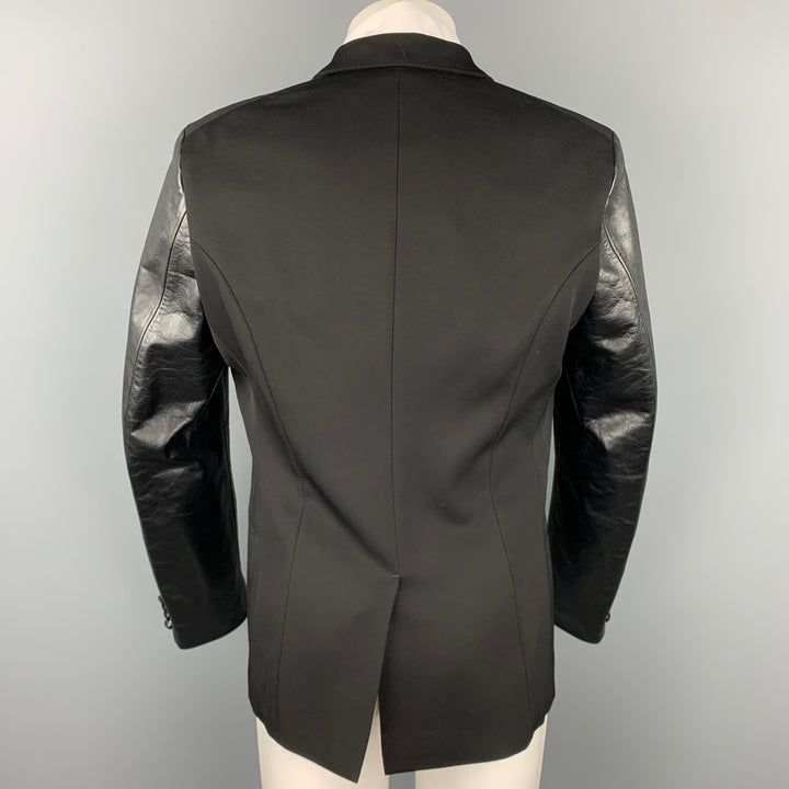 JUNYA WATANABE Size XL Black Mixed Materials Wool Tuxedo Sport Coat