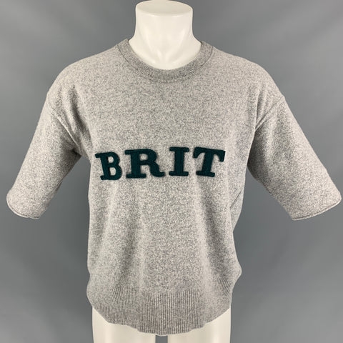 BURBERRY PRORSUM by Christopher Bailey Fall 2011 Size M Grey Brit Short Sleeve Sweater