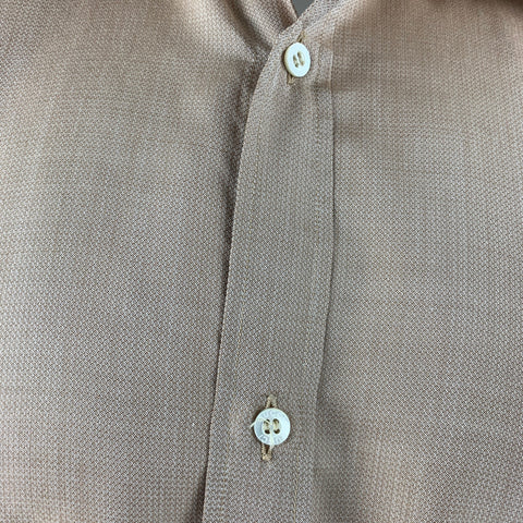 GUCCI Size M Orange Metallic Silk Long Sleeve Shirt