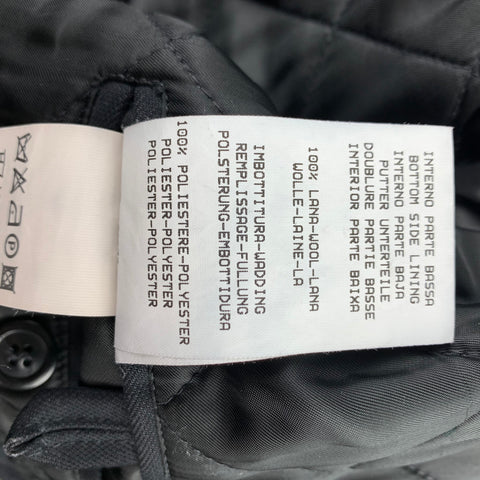ERMENEGILDO ZEGNA Size 42 Black Polyester Blend Zip Up Coat