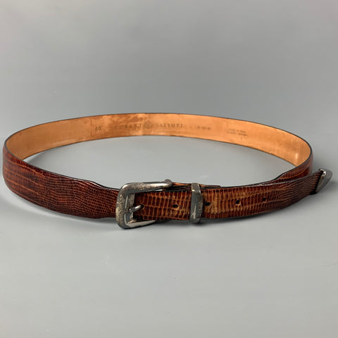 ROBERT TALBOTT Size 40 Brown Embossed Leather Belt