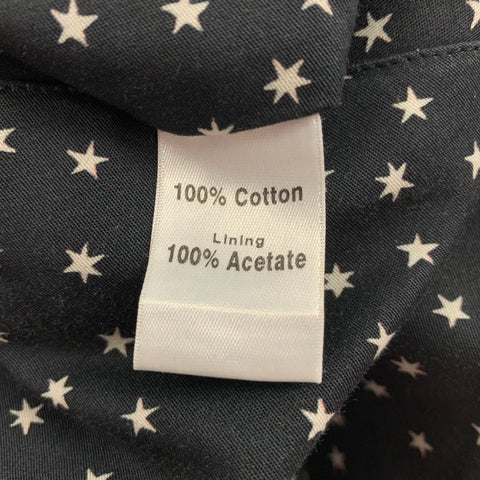 PAUL SMITH Size 32 Black & White Star Print Cotton Zip Fly Dress Pants