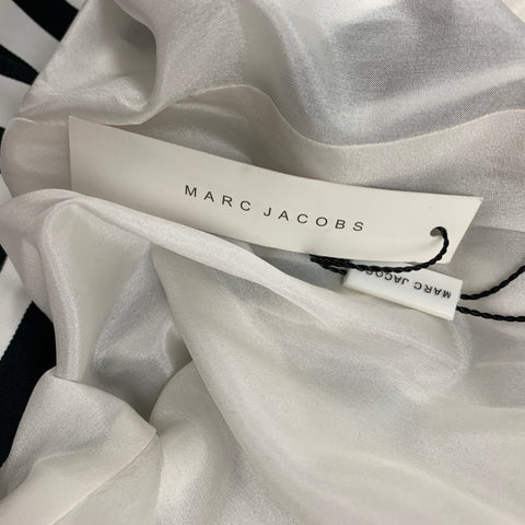 MARC JACOBS Size 12 Black White Polyester Stripe Wide Leg Dress Pants