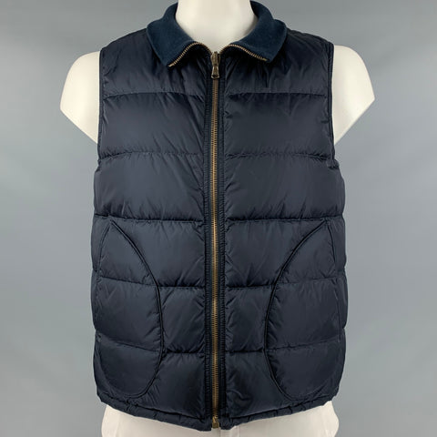 PAUL SMITH Chaleco con cremallera de nailon acolchado azul marino talla XL