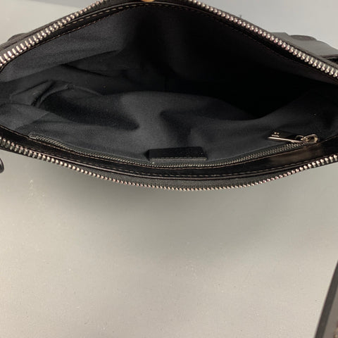 BALLY Black Fabric Leather Shoulder Bag Handbag