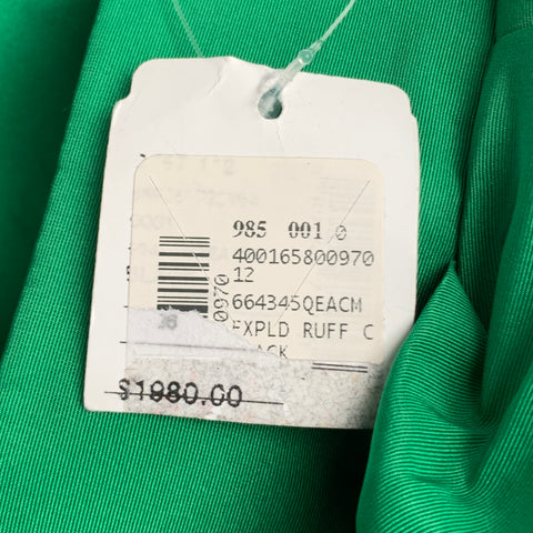 ALEXANDER MCQUEEN Size 0 Green Polyester Ruffled Bustier Dress Top