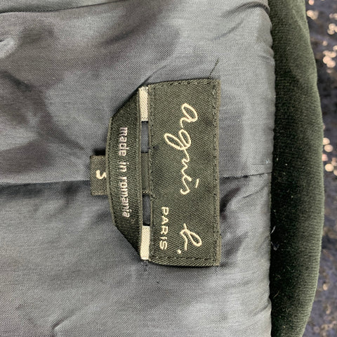 AGNÈS B. Size M Navy Sequined Collarless Coat