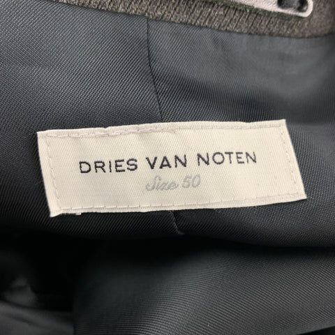 DRIES VAN NOTEN Size 40 Olive Wool Notch Lapel Coat