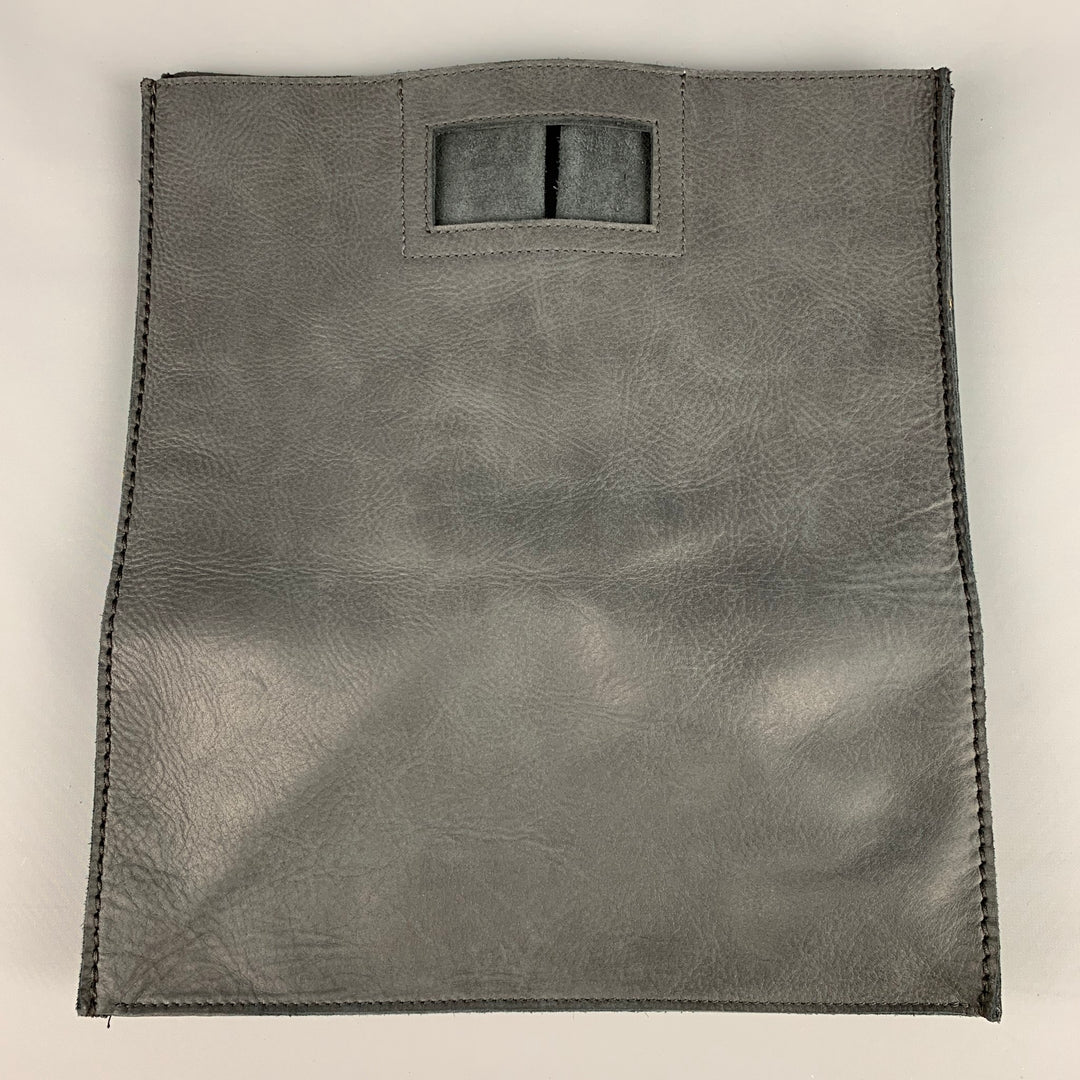 ROOTS Charcoal Leather Tote Bag