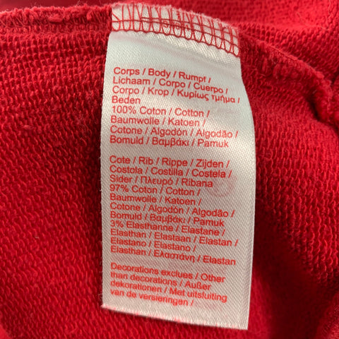 SUPREME Size S Red Logo Cotton Crew-Neck Sweatshirt