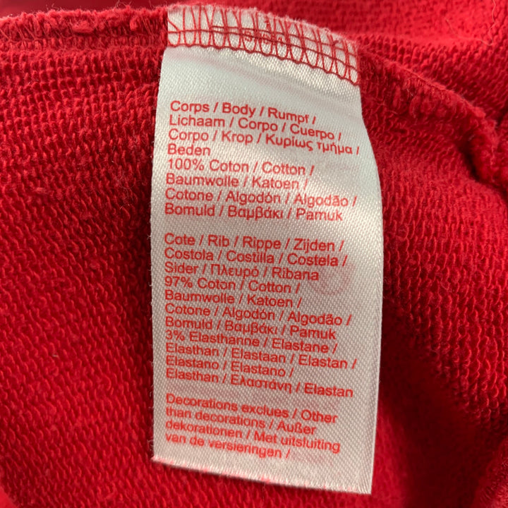 SUPREME Sudadera de algodón con cuello redondo y logo rojo Talla S