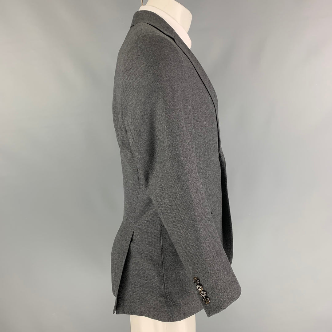 TODD SNYDER Size 38 Grey Textured Wool Notch Lapel Mayfair Fit Sport Coat