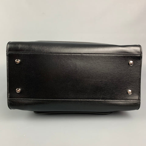 TOD'S Bolso tote Double T de piel lisa en color negro