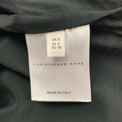 CHRISTOPHER KANE Talla 4 Vestido sin mangas de tejidos mixtos de poliéster negro