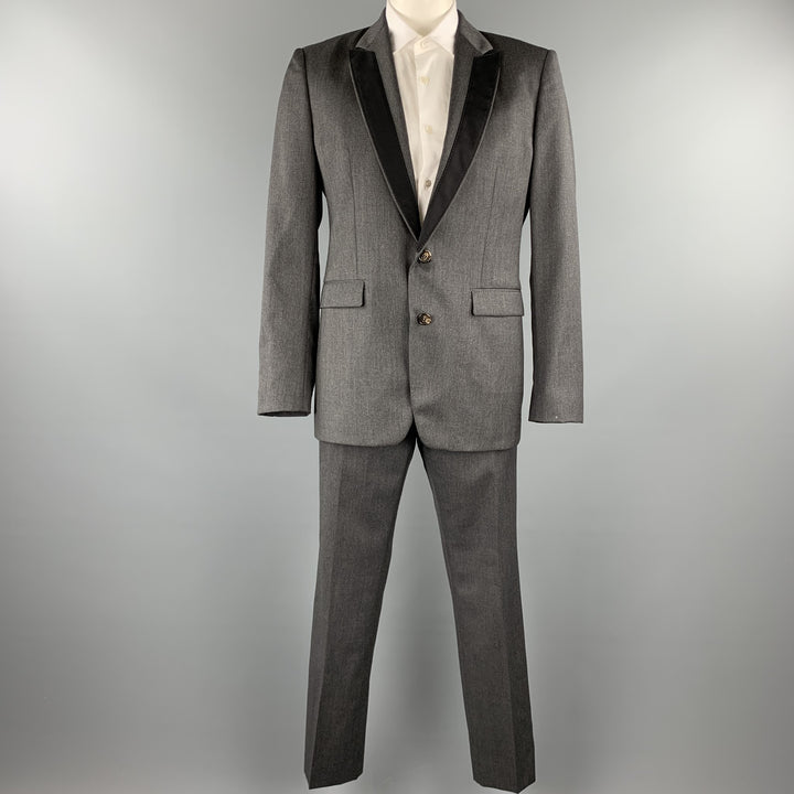 VIKTOR & ROLF Size 42  Dark Gray Wool Regular Peak Lapel Suit
