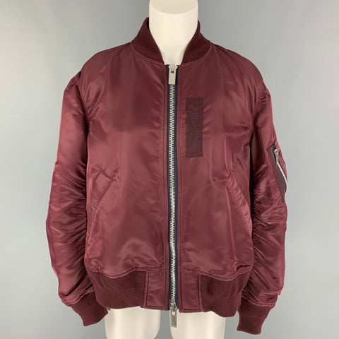 SACAI Cazadora Bomber MA-1 Nylon Burdeos Talla S