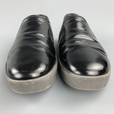 RAG & BONE Size 10 Black Leather Slip On Sneakers