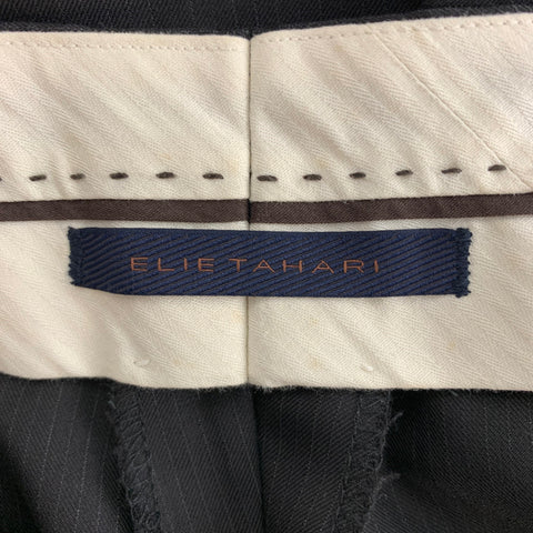 ELIE TAHARI  Size 42 Regular Navy Pinstripe Virgin Wool Notch Lapel Suit
