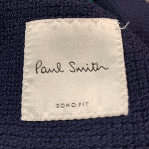 PAUL SMITH Size 42 Navy Woven Peak Lapel Sport Coat