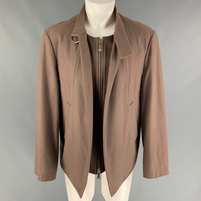 VIVIENNE WESTWOOD MAN Size 40 Taupe Wool  Nylon Double Zipper Jacket