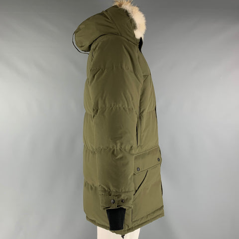 CANADA GOOSE Size XL Green Quilted Hooded Coat