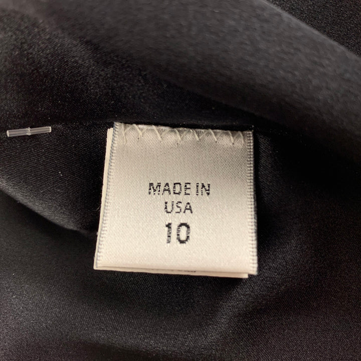 MONIQUE LHUILLIER Size 10 Black Viscose Polyester Shift Dress