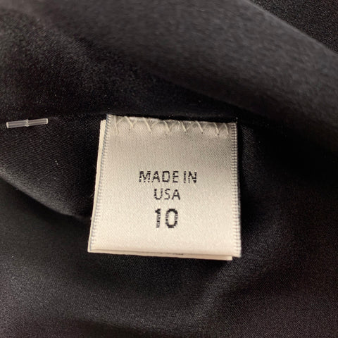 MONIQUE LHUILLIER Talla 10 Vestido recto de poliéster viscosa negro