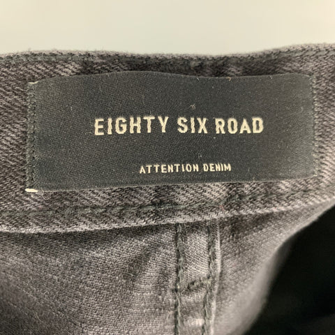 EIGHTY SIX ROAD Size 28 Black Washed Cotton / Polyurethane Tapered Jeans