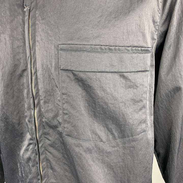 OUR LEGACY Size 38 Navy Textured Nylon Zip Jacket