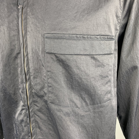 OUR LEGACY Size 38 Navy Textured Nylon Zip Jacket