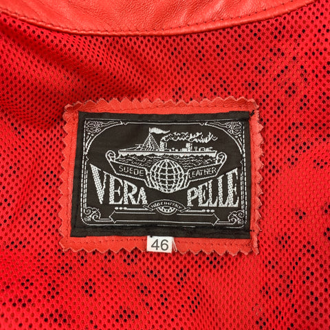 Q 40 Size 10 Coral Perforated Leather Mesh Lined Jacket